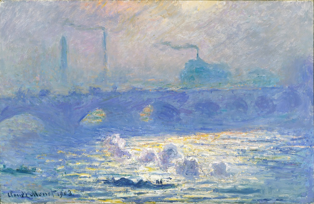 Claude Monet's 'Waterloo Bridge' captures the iconic bridge in a misty atmosphere.