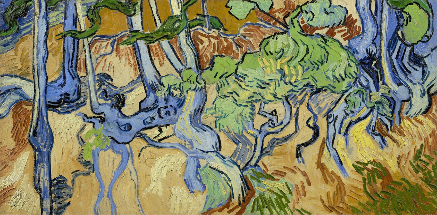 Tree-roots, by Vincent van Gogh, public domain