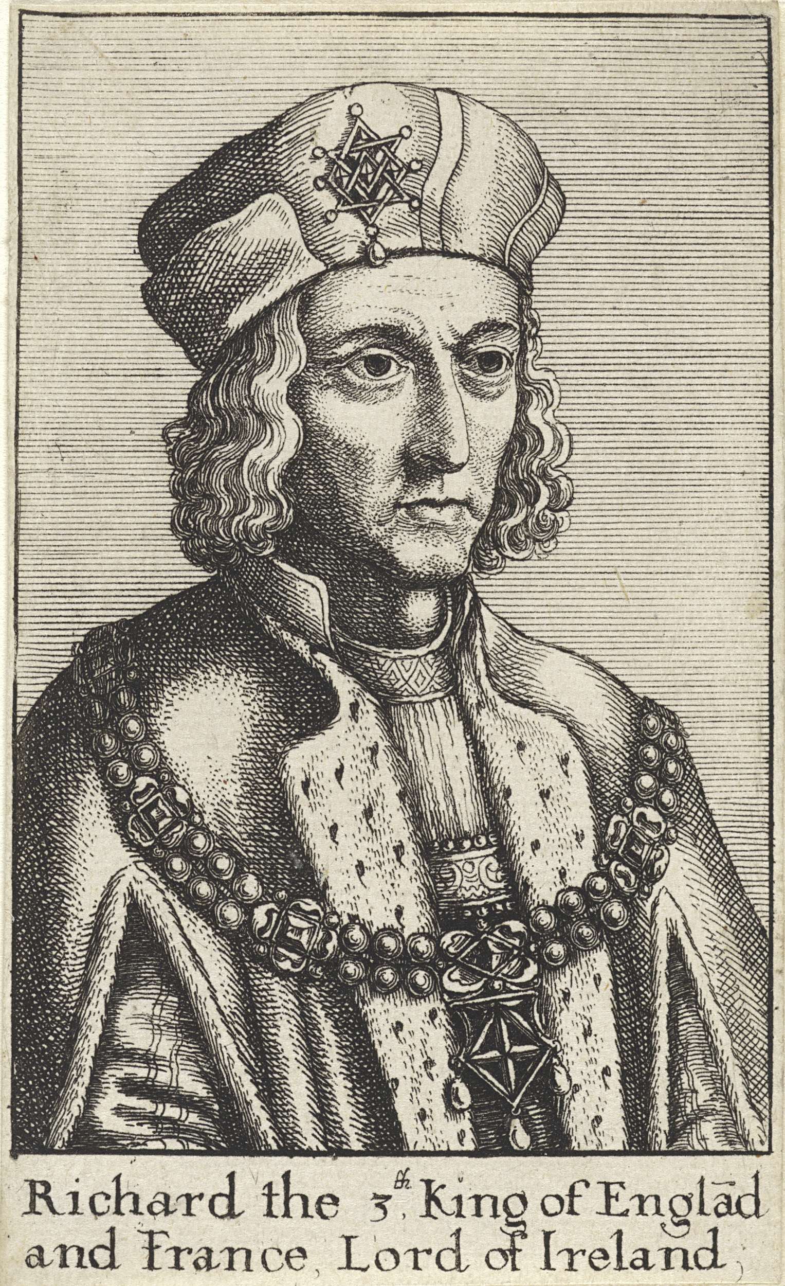 Etching of Richard III, king of England, by Wenceslaus Hollar