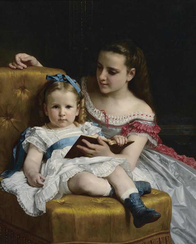 A portrait of two young girls by William Bouguereau.