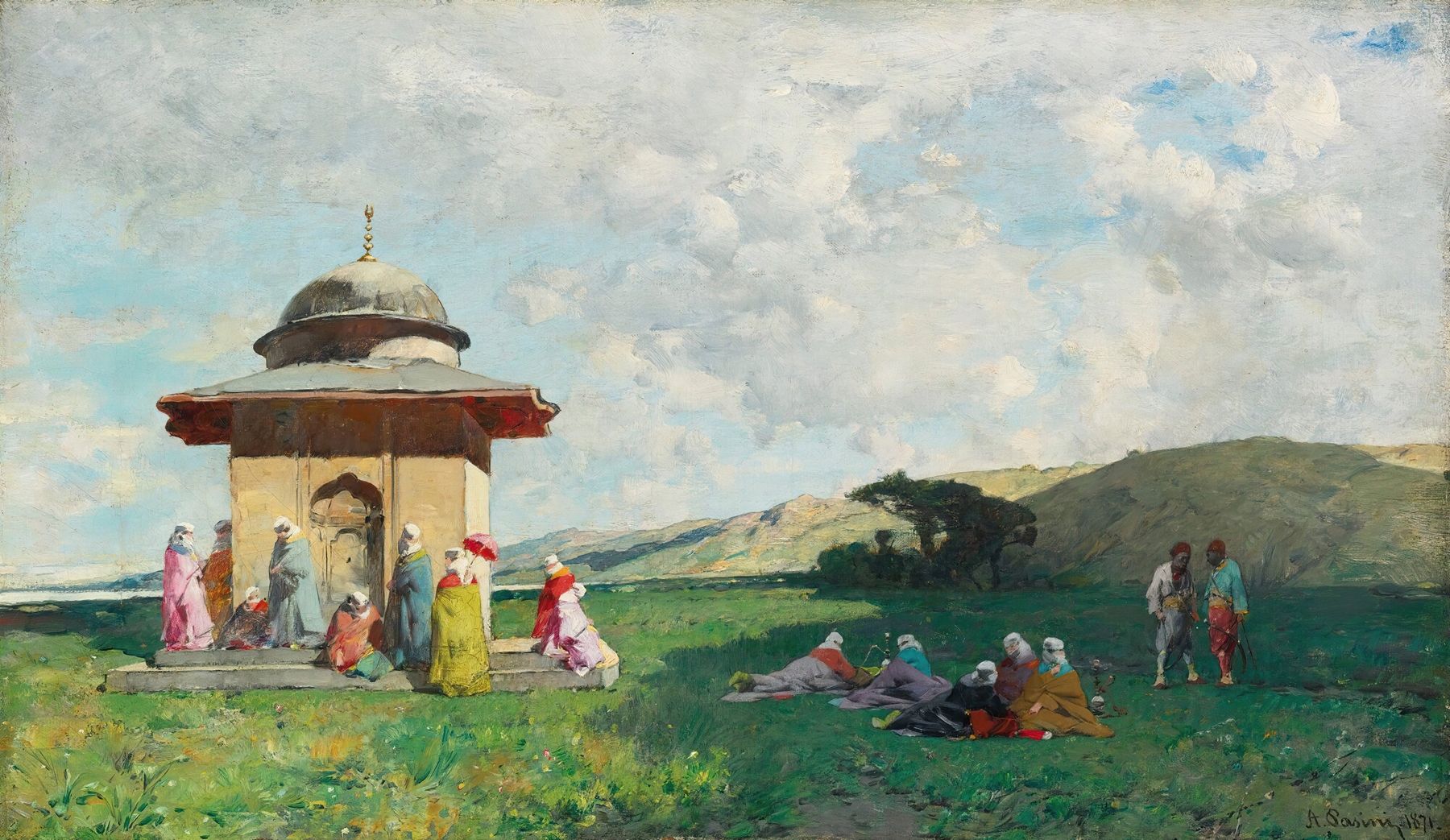 Turkish Women At A Shrine, by Alberto Pasini, public domain