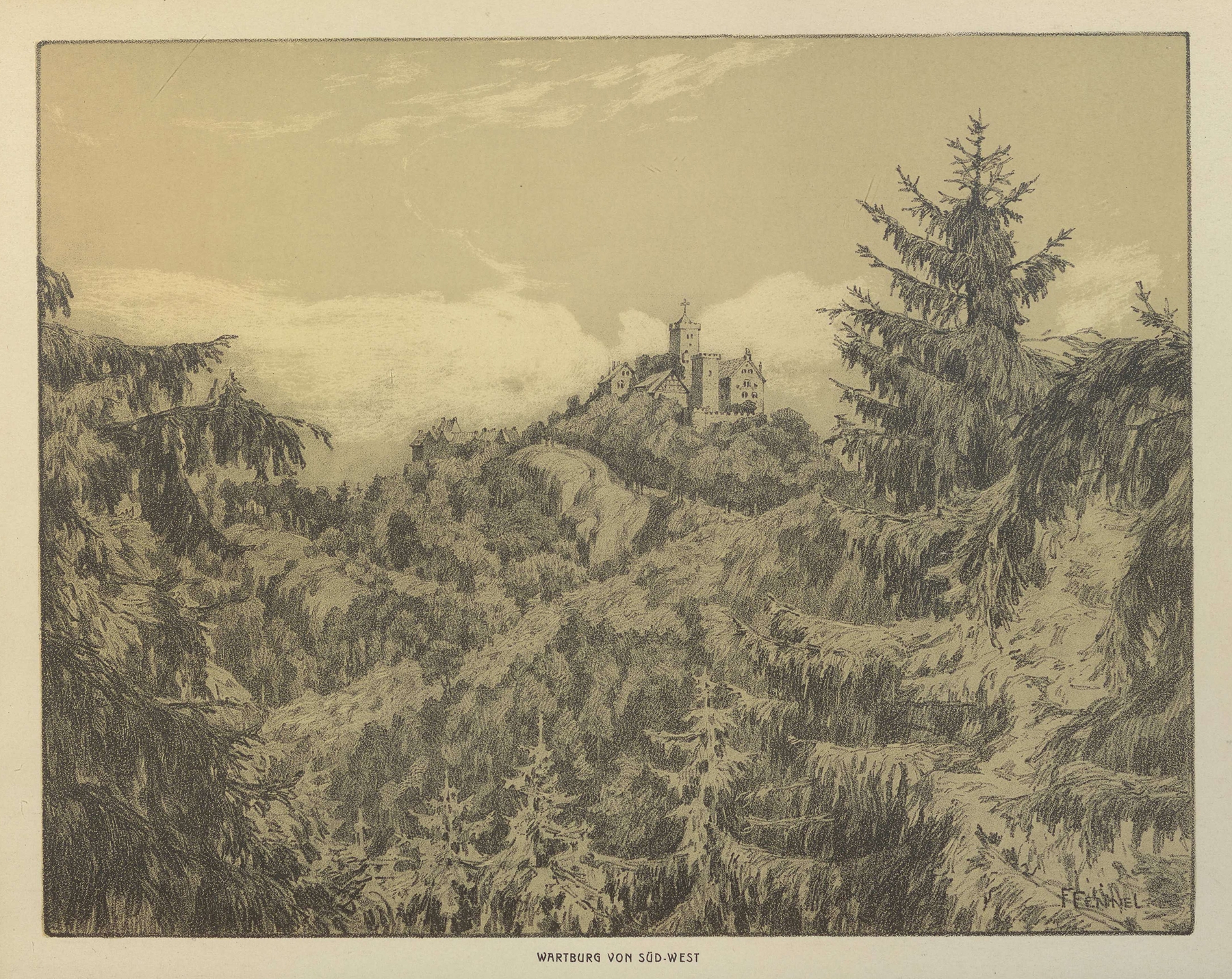 Wartburg von Süd-West, by Friedrich Fennel, public domain