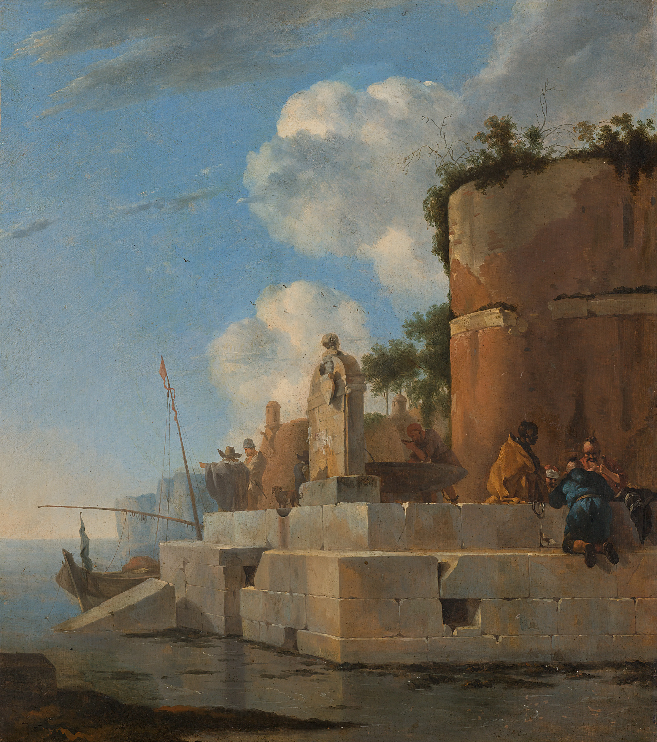 A Coastal Ruin in Italy, by Jan Asselijn, public domain