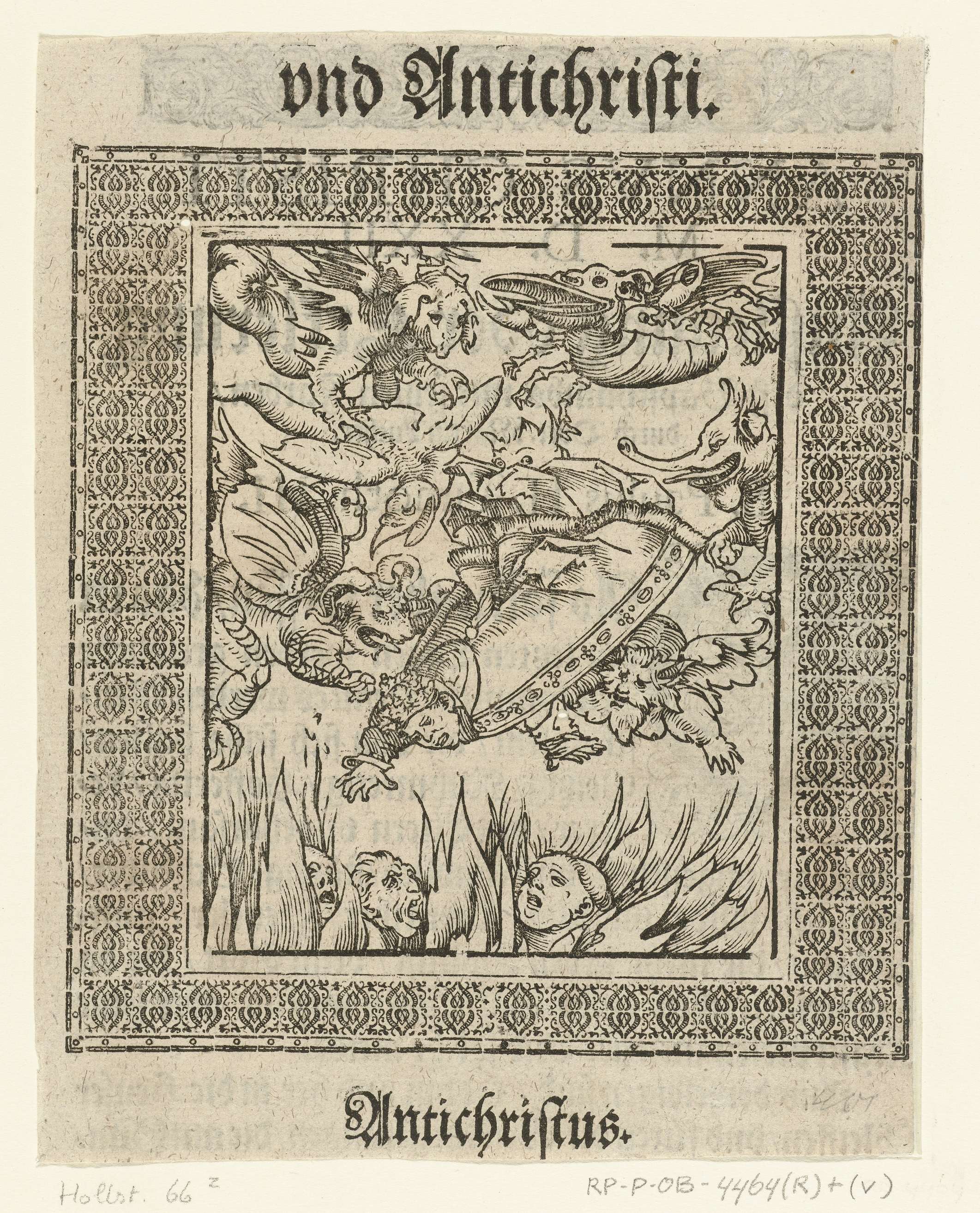 Val van paus in de hel, by Lucas Cranach (I), public domain