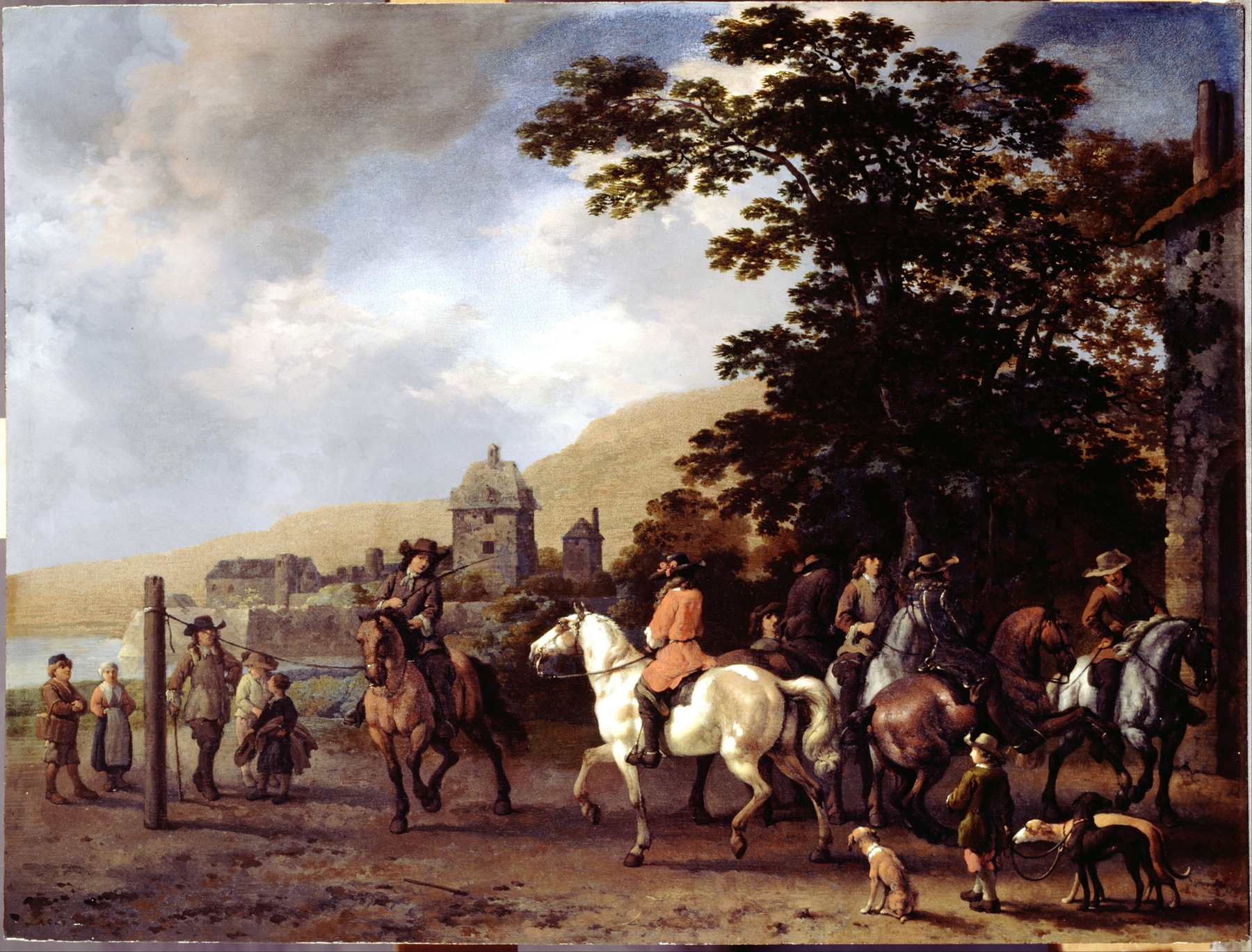A Riding School in the Open Air, by Abraham Van Calraet, public domain