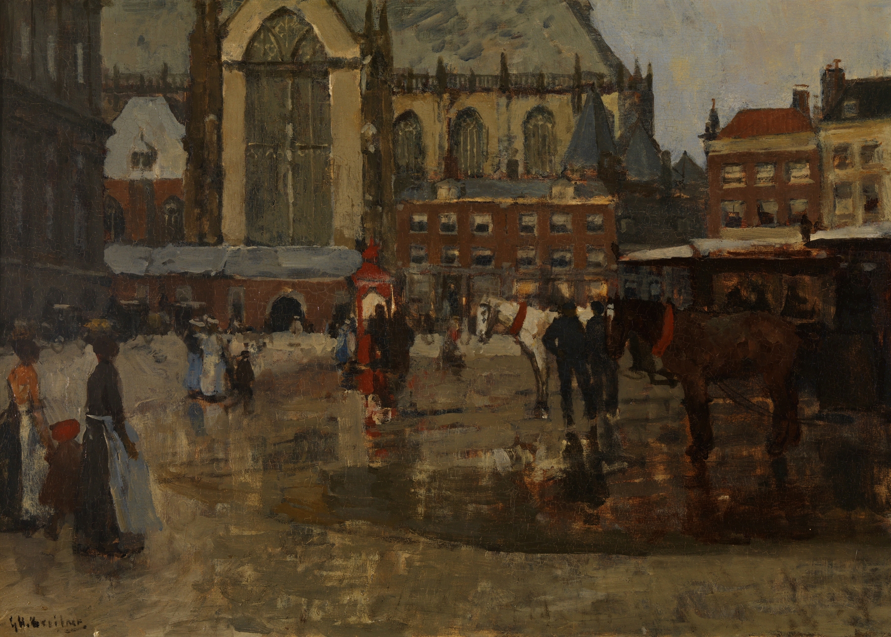 Gezicht op de Dam, by George Hendrik Breitner, public domain