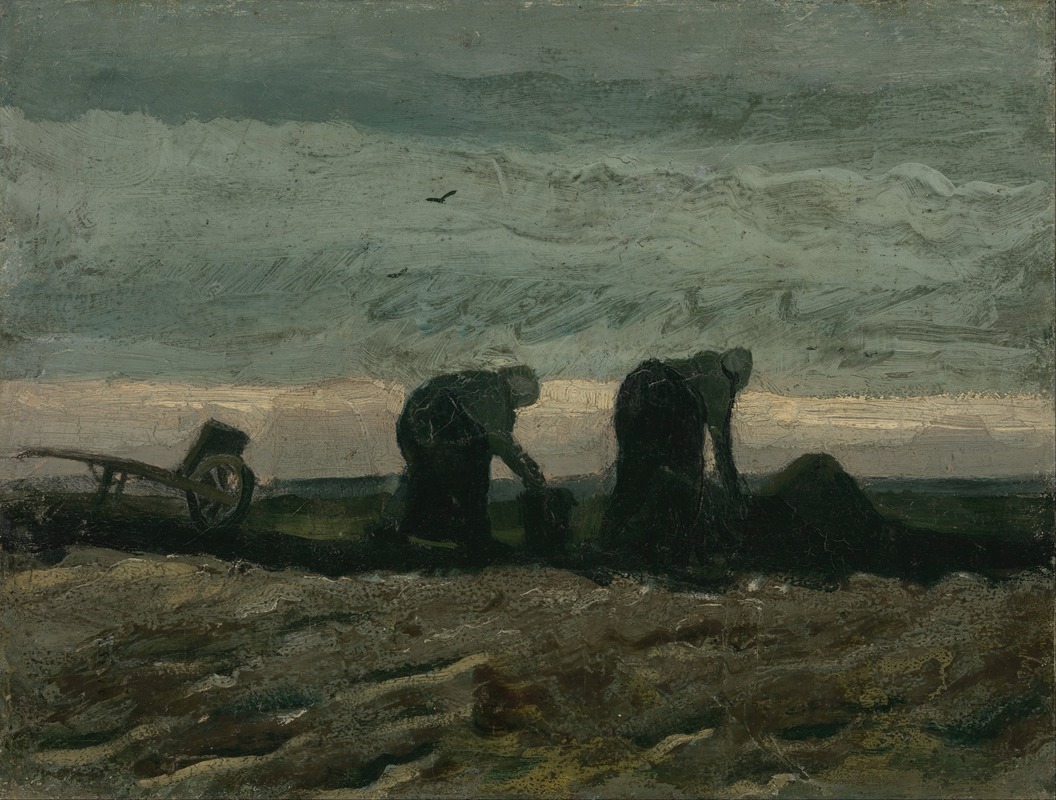 Two women on the heath by Vincent van Gogh depicts two figures in a natural setting.