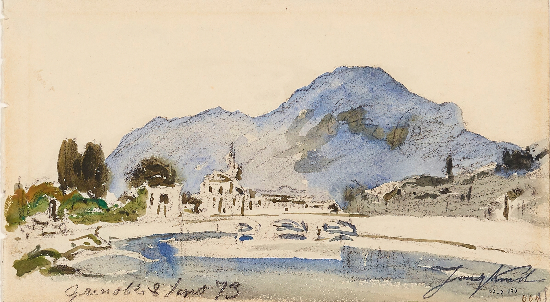 Environs de Grenoble, by Johan Barthold Jongkind, public domain
