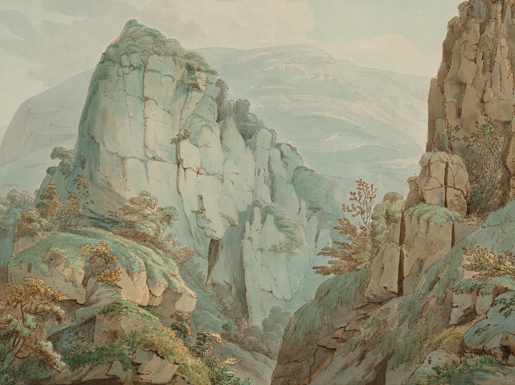 Dovedale Church in Staffordshire, Romanticism, by William Day