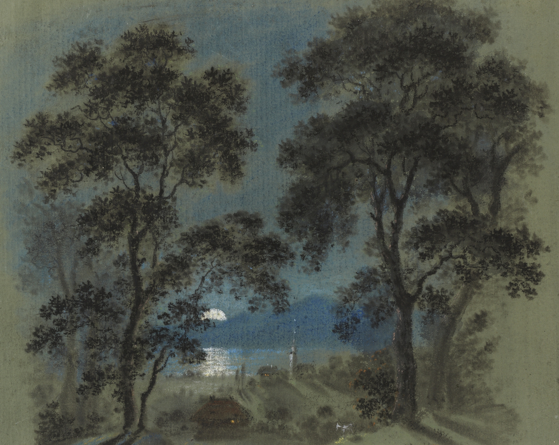 Mondaufgang am Thunersee, by Franz Niklaus König, public domain