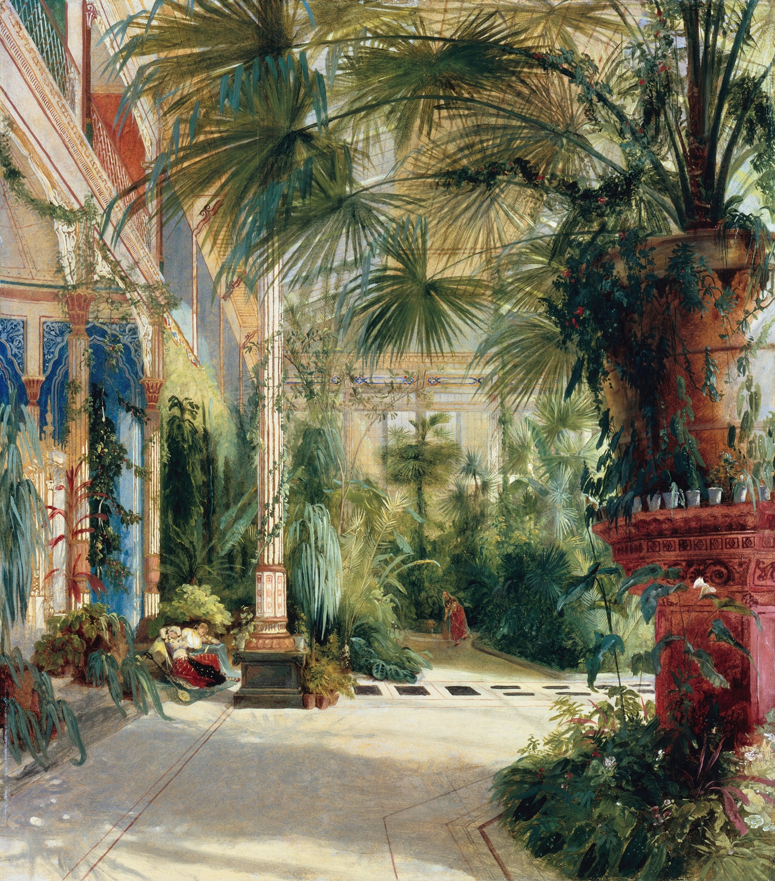 The Interior of the Palm House, by Carl Blechen, public domain