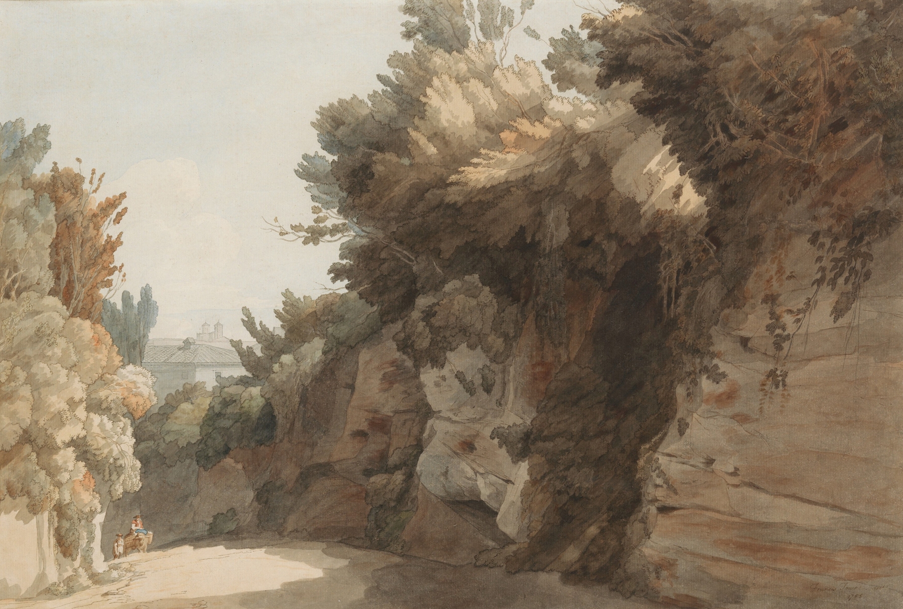 Landscape with a villa and lush greenery, oil painting by Francis Towne
