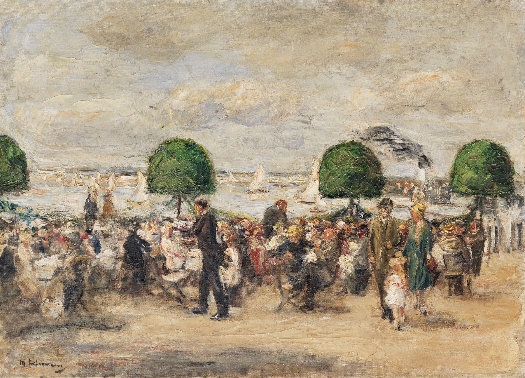 Gartenlokal am Wannsee, architecture by Max Liebermann, oil painting