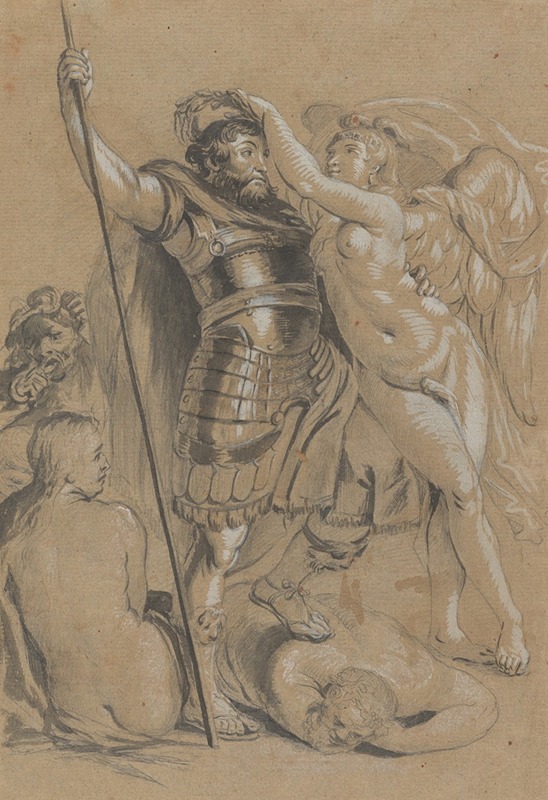 Crowning of Mars depicts the Roman god of war being crowned by angels.