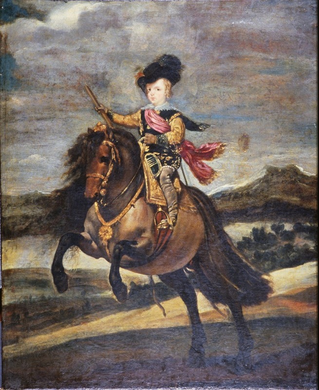 Diego Velázquez's painting of the Infante Baltasar Carlos on horseback showcases royal elegance.