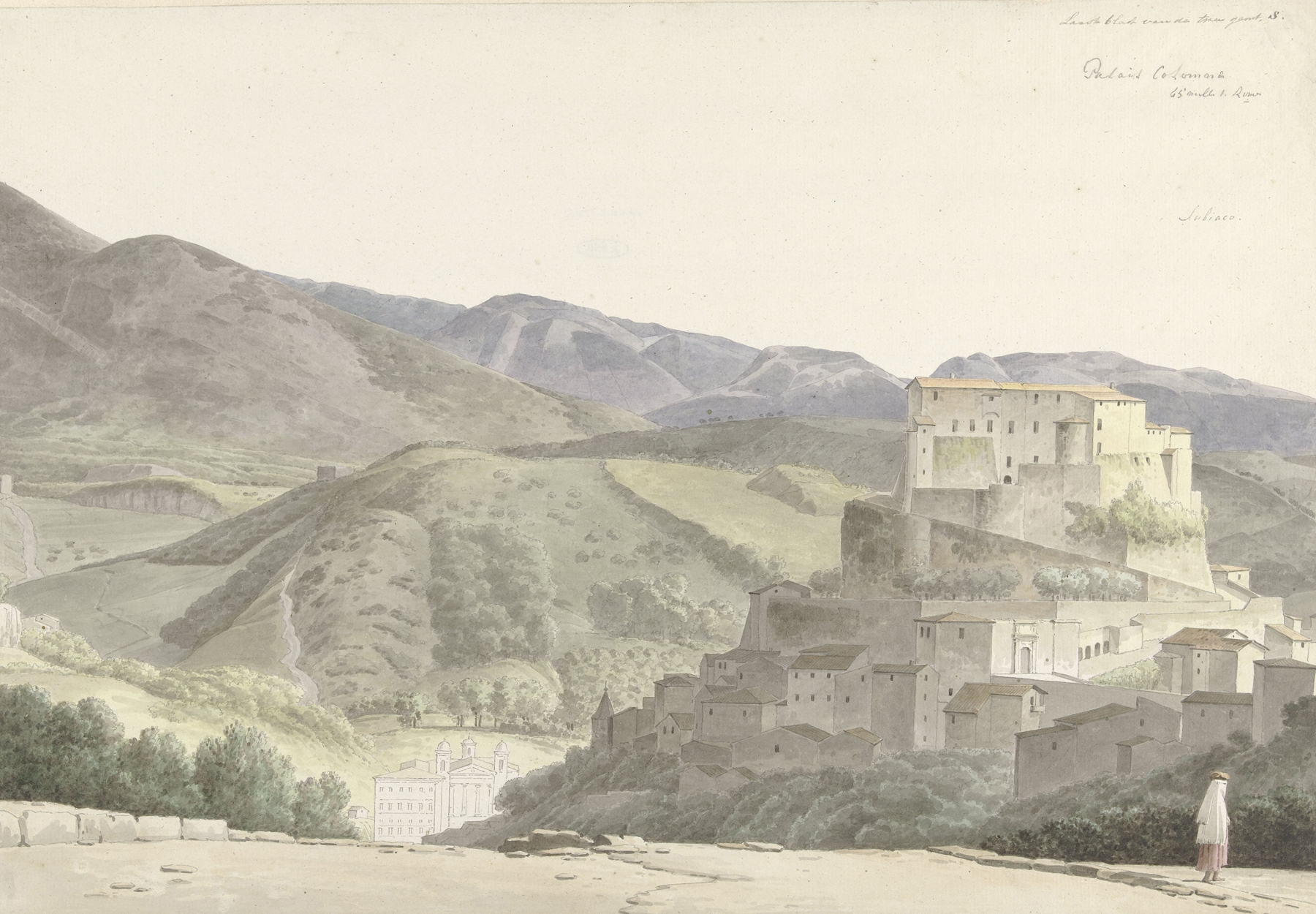 Italiaans landschap bij Subiaco, by Josephus Augustus Knip, public domain
