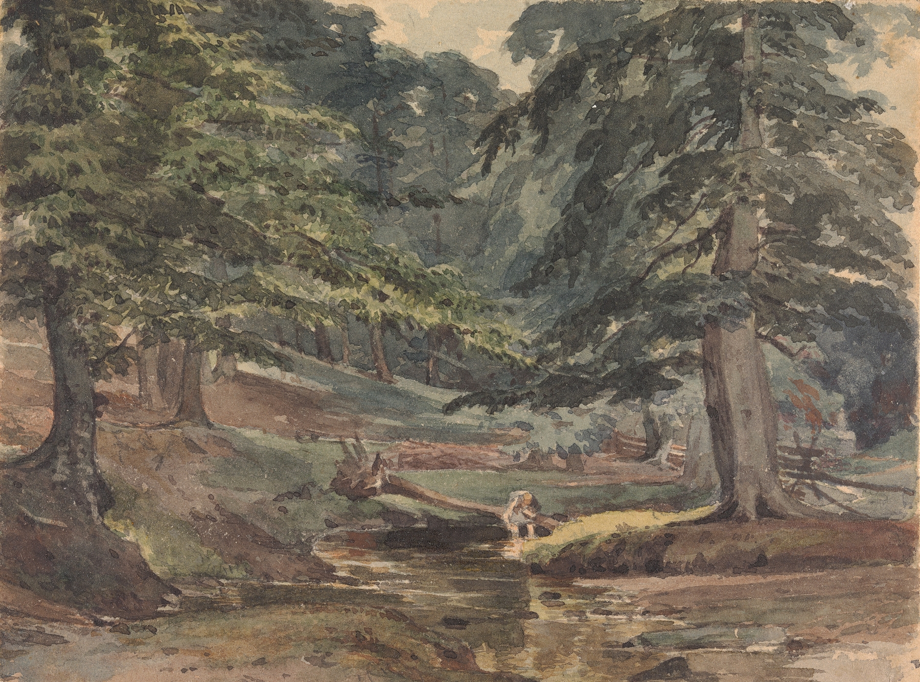 Wooded River Scene, by Thomas Sully, public domain