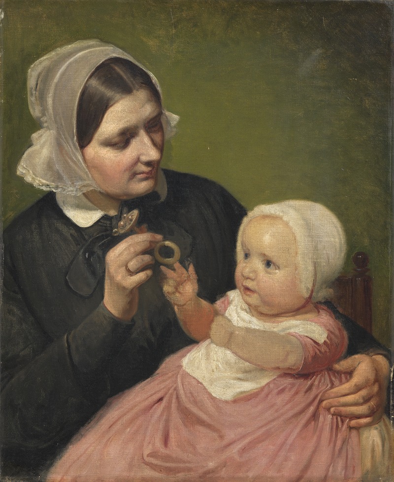 A portrait of Wilhelm Marstrand's wife and their son Poul.