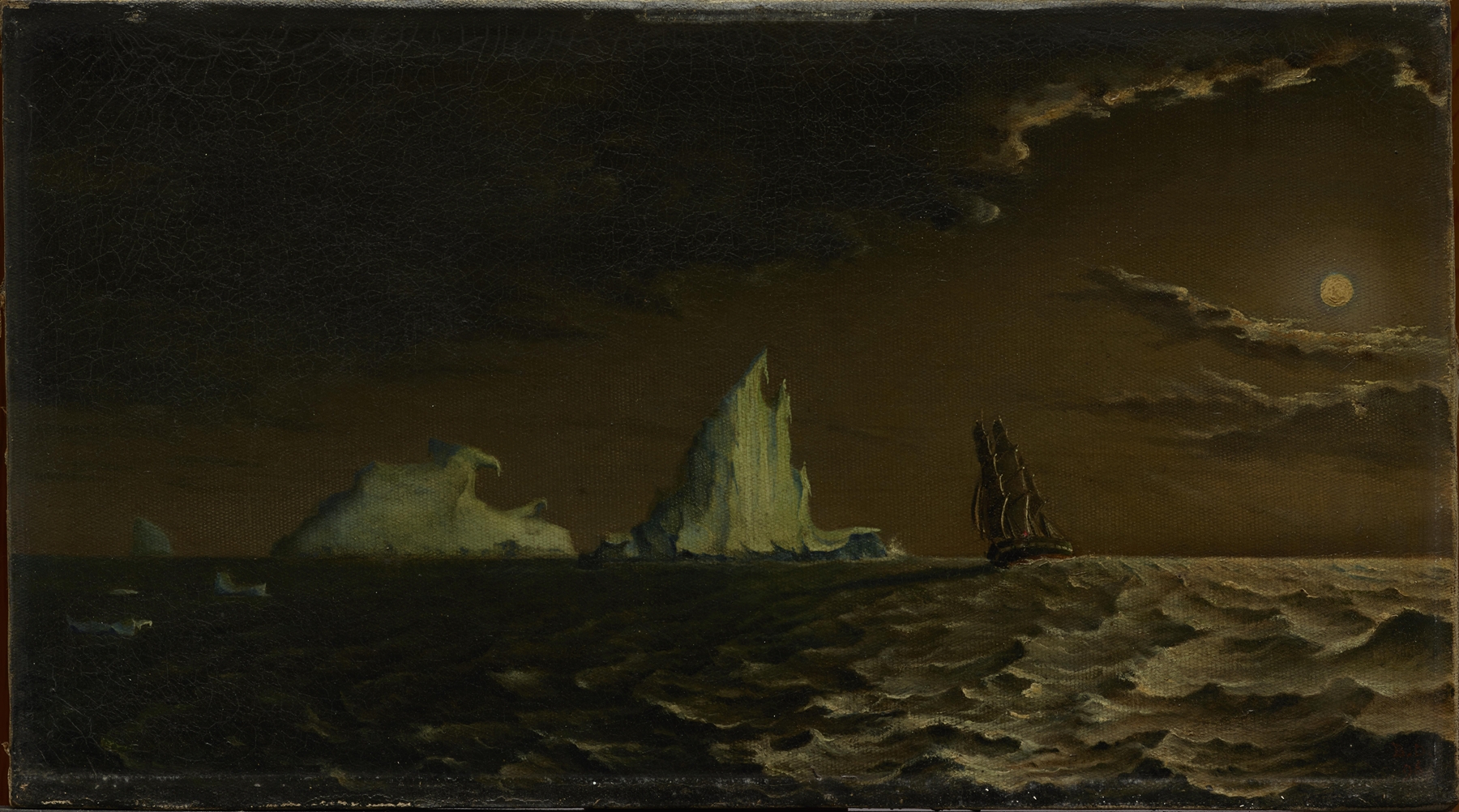 Belle Isle Strait by Bloomfield Douglas, oil on canvas depicting serene water and sky.