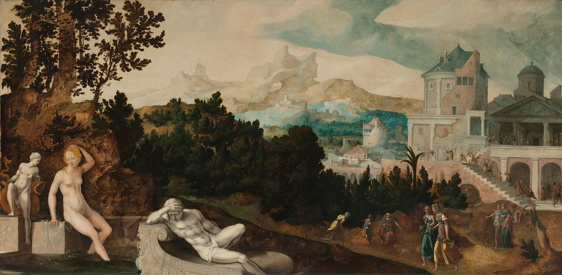 Landscape with Bathsheba, by Jan van Scorel, public domain
