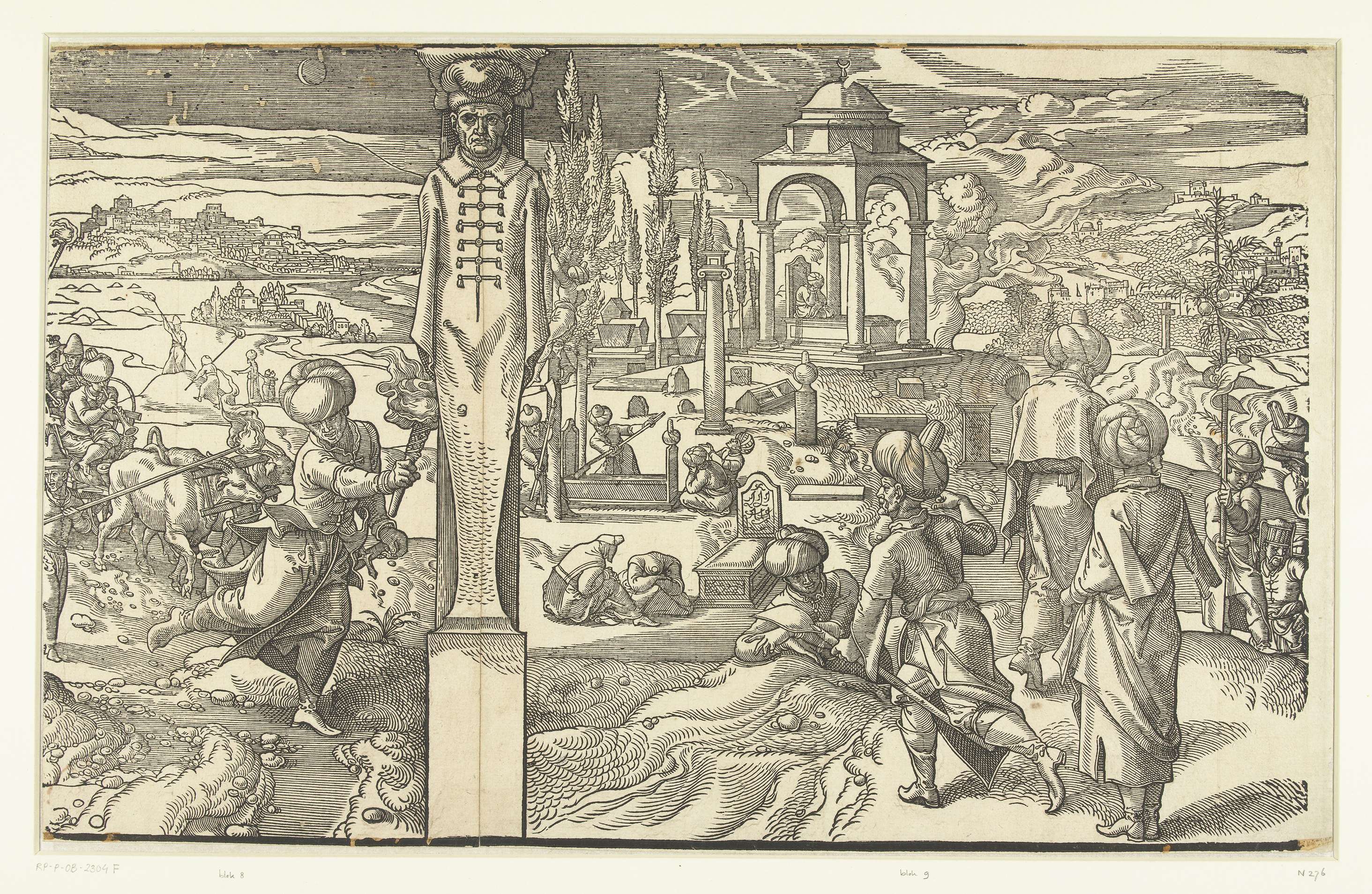 Feest van de nieuwe maan en begrafenis, by Pieter Coecke van Aelst (I), public domain