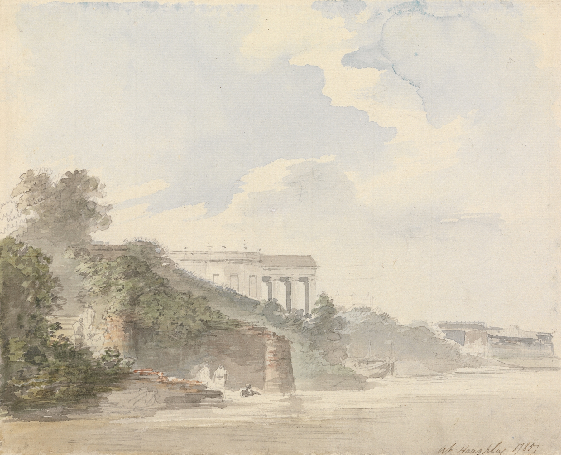 Landscape with golden light, oil painting by Samuel Davis