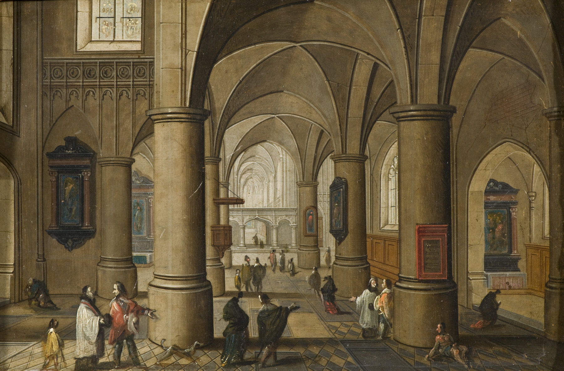 Interior of a Gothic Church, by Pieter Neeffs the younger, public domain