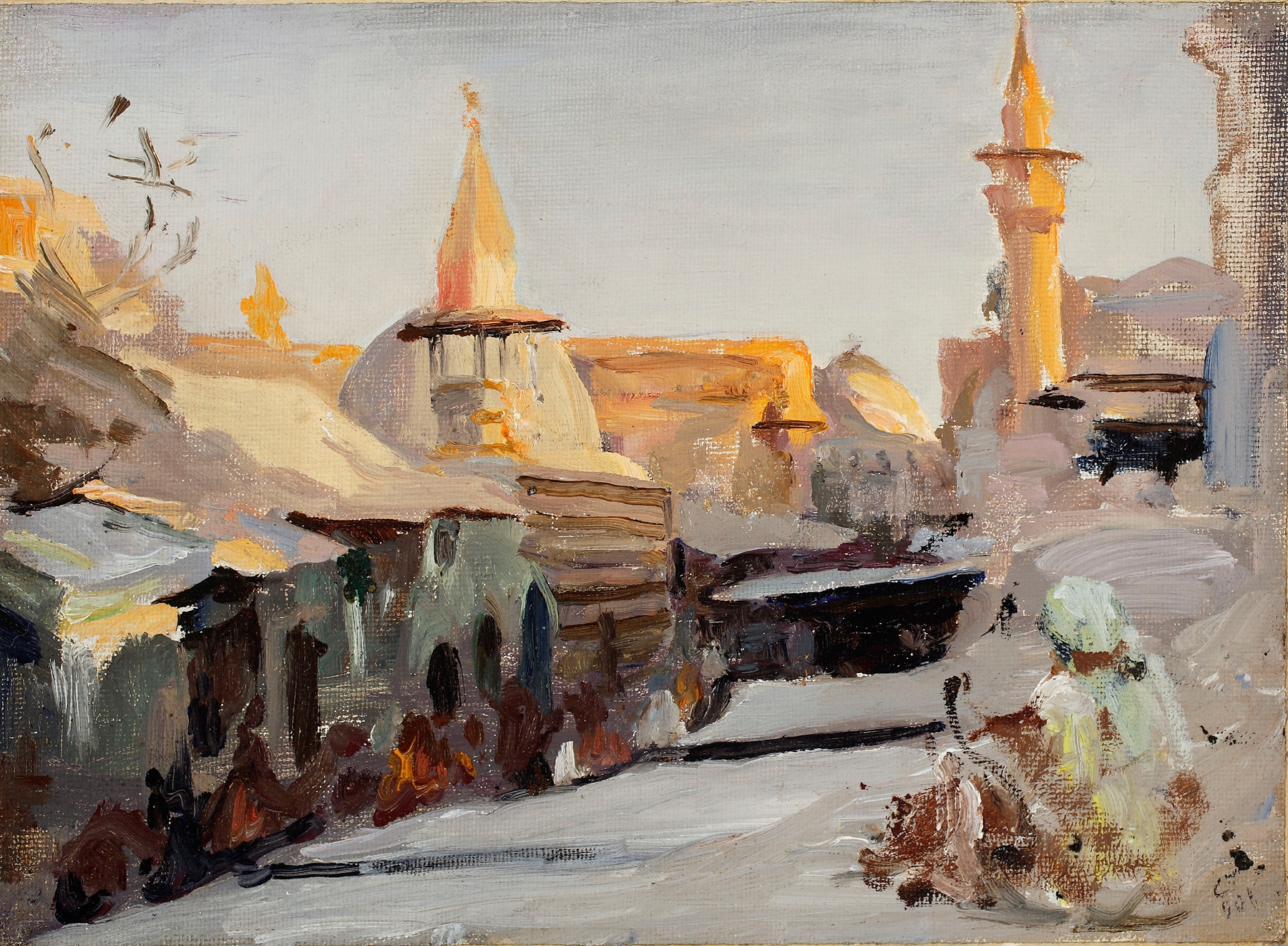 Street in Damascus. From the journey to Palestine, by Jan Ciągliński, public domain