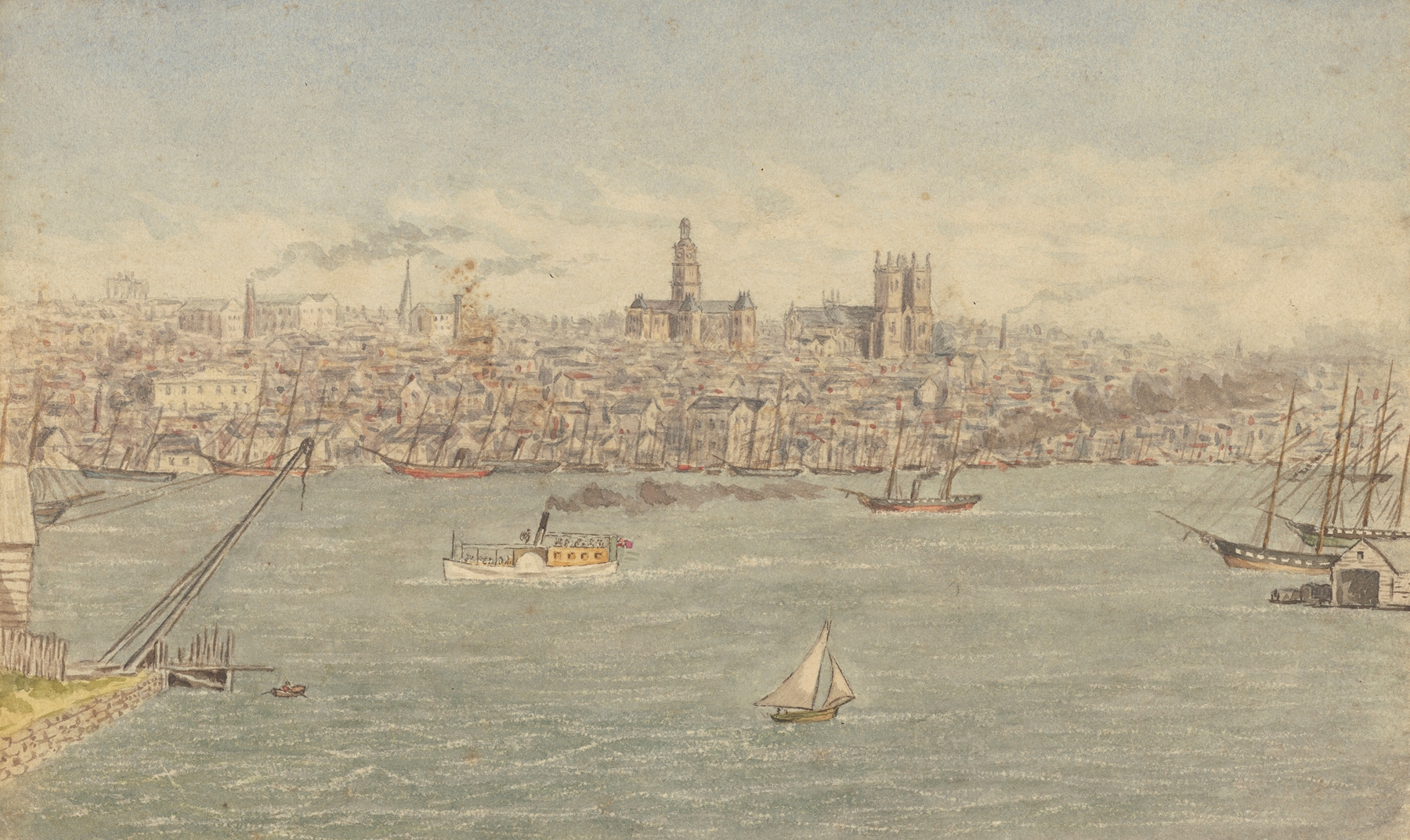 Marine scene by George Sherriff, oil painting featuring soft waves and muted blues.