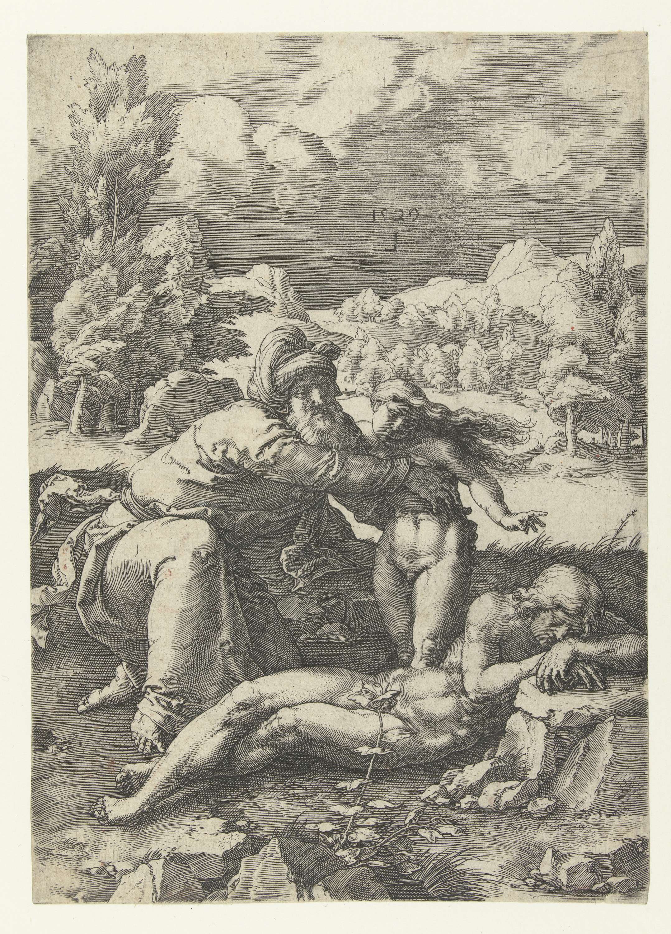 De schepping van Eva, by Lucas van Leyden, public domain
