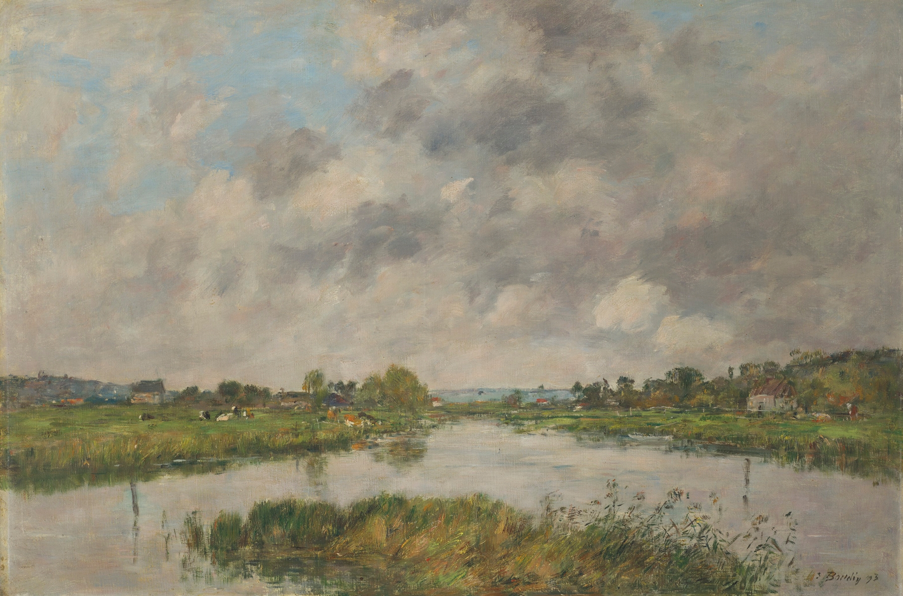La Rivière morte à Deauville, by Eugène Boudin, public domain