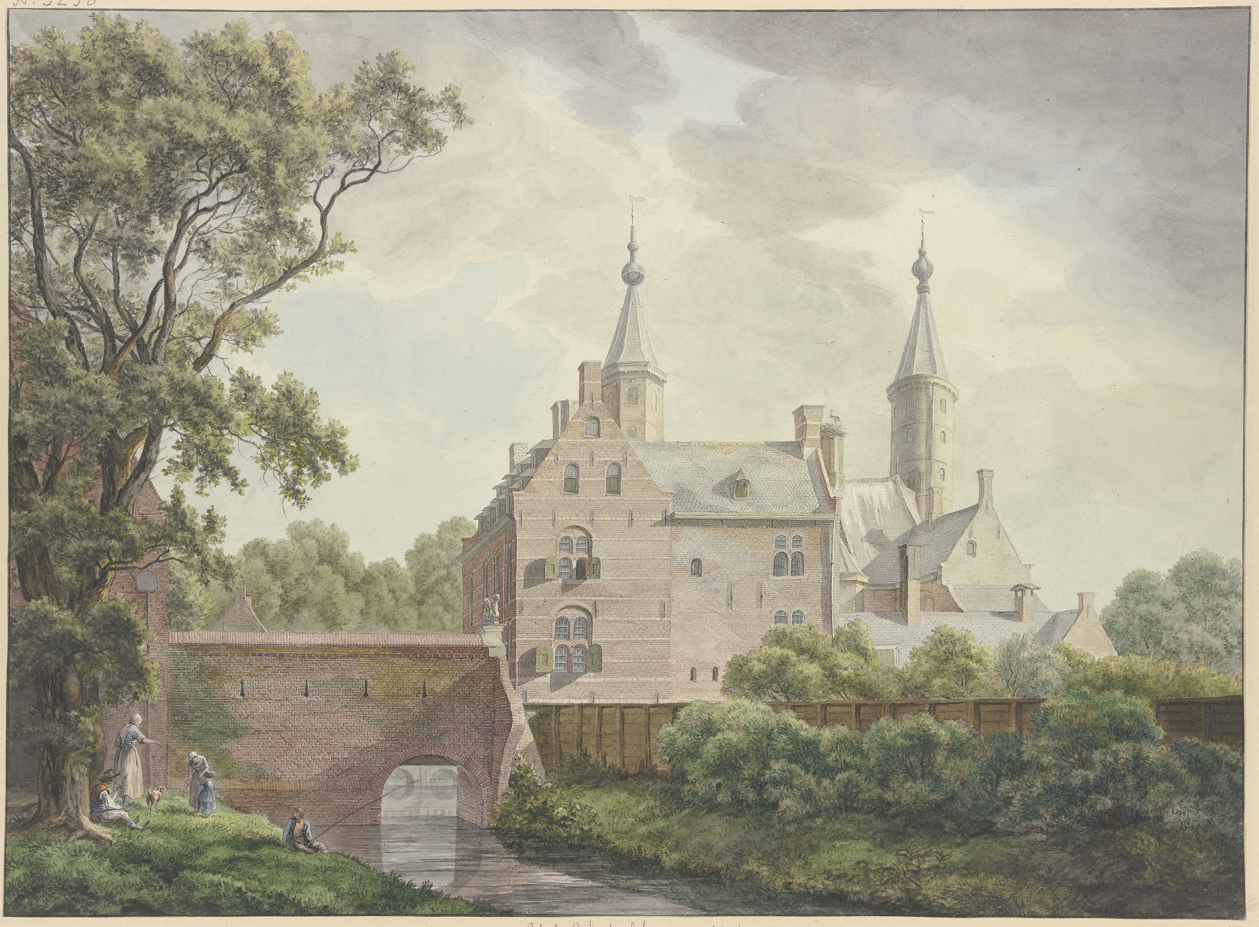 Het Slot te Heemstede by Franciscus Andreas Milatz, oil on canvas, depicting a castle landscape.