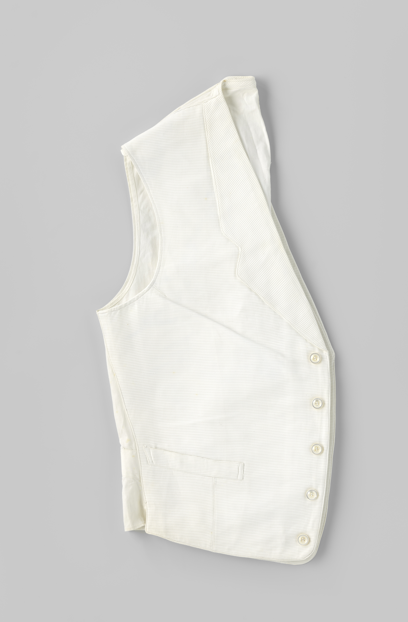 Vest made of piqué fabric with horizontal stripes by Unknown Artist