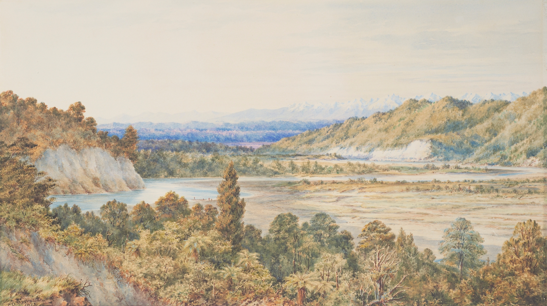 Landscape of The Manawatu, oil painting by Charles Decimus Barraud