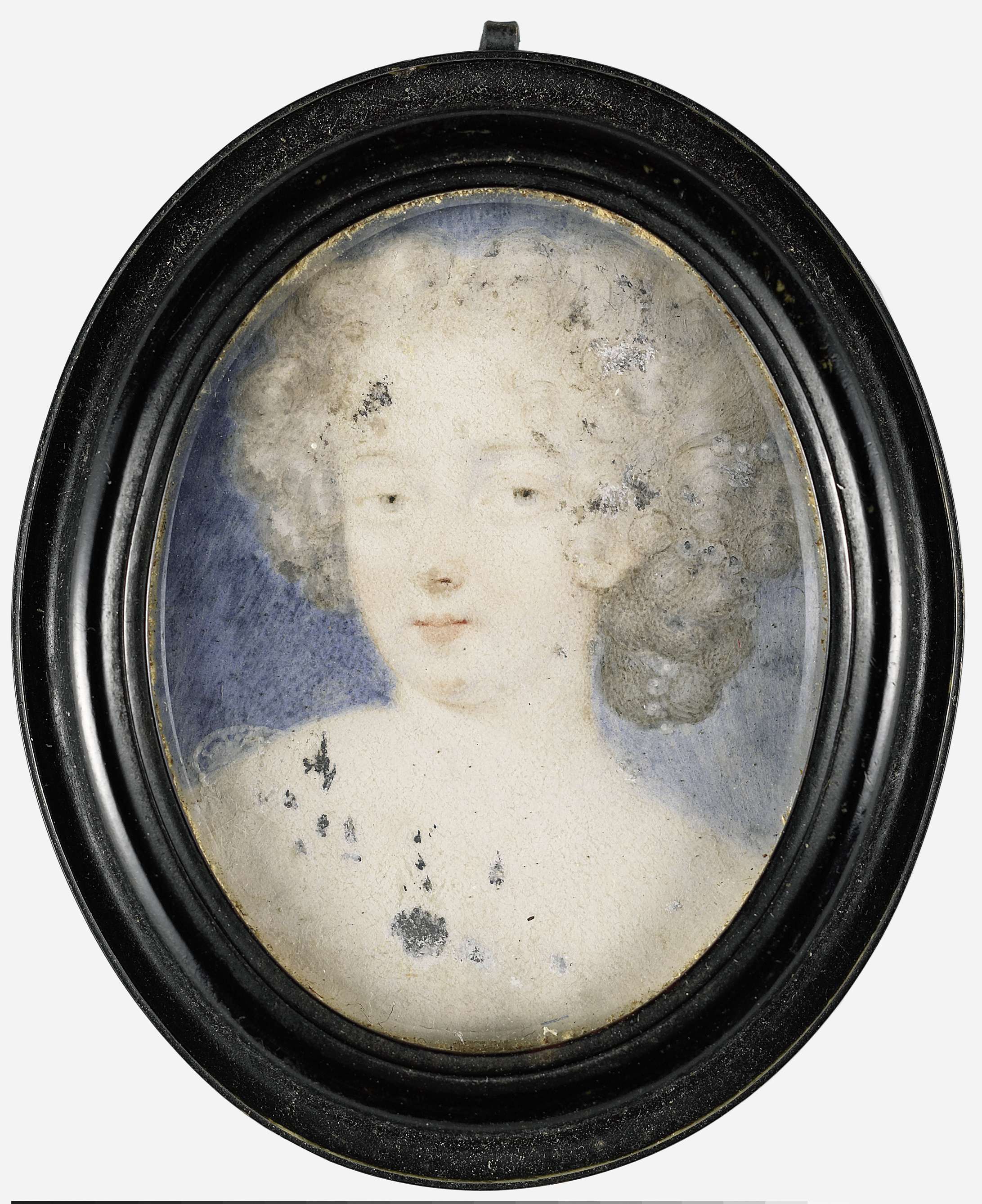 Portrait of Hortense Mancini, hertogin van Mazarin, parchment by unknown artist