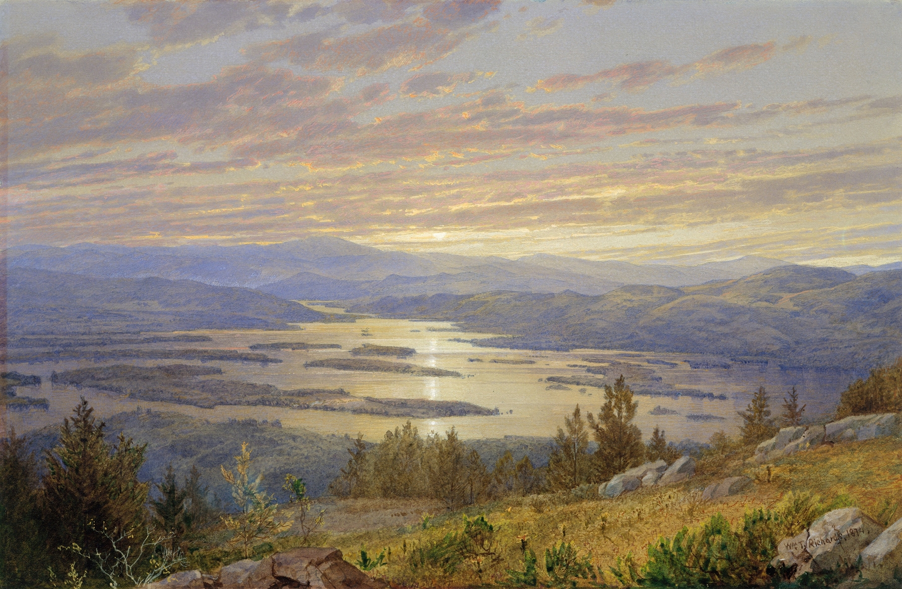 Lake Squam from Red Hill, by William Trost Richards, public domain