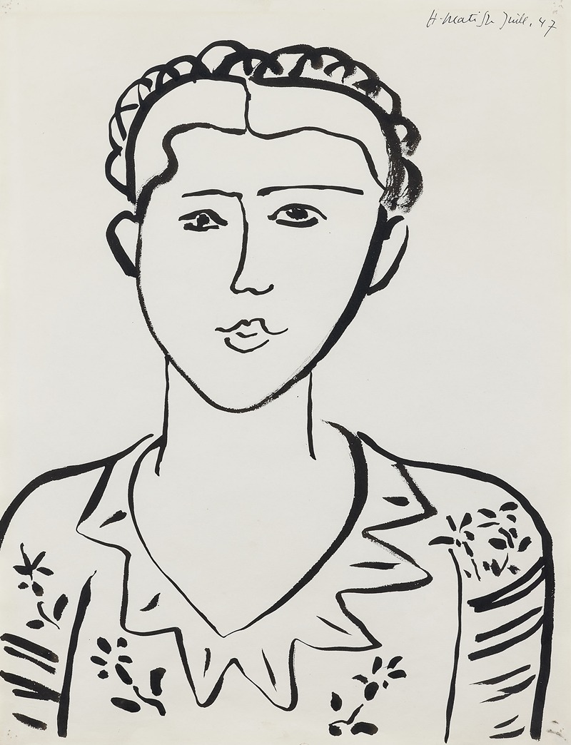 Henri Matisse's 'Portrait de femme' showcases a vibrant depiction of a woman.