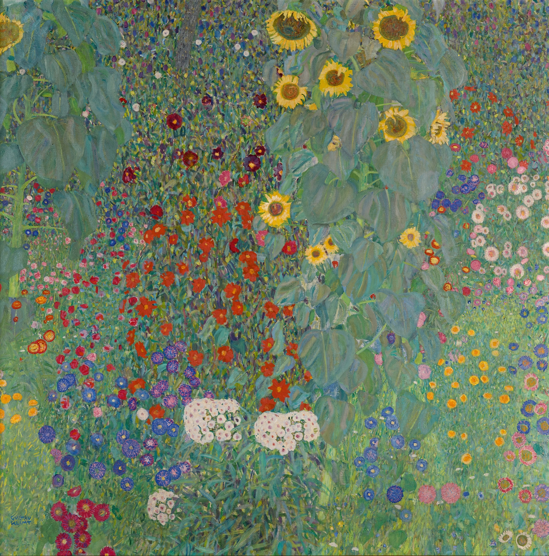 Bauerngarten mit Sonnenblumen, by Gustav Klimt, public domain