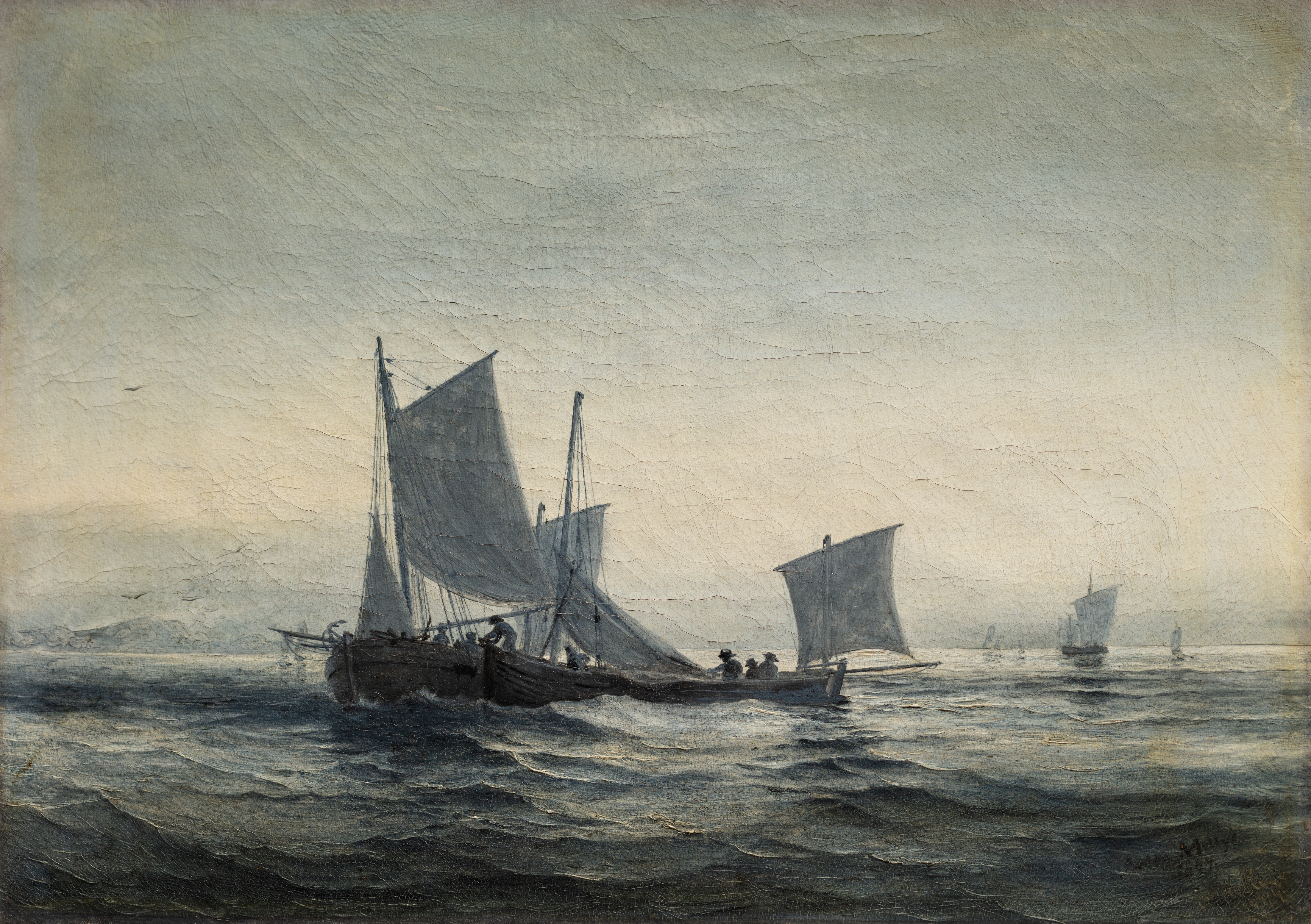 Fishing-Boats In The Channel, by Anton Melbye, public domain