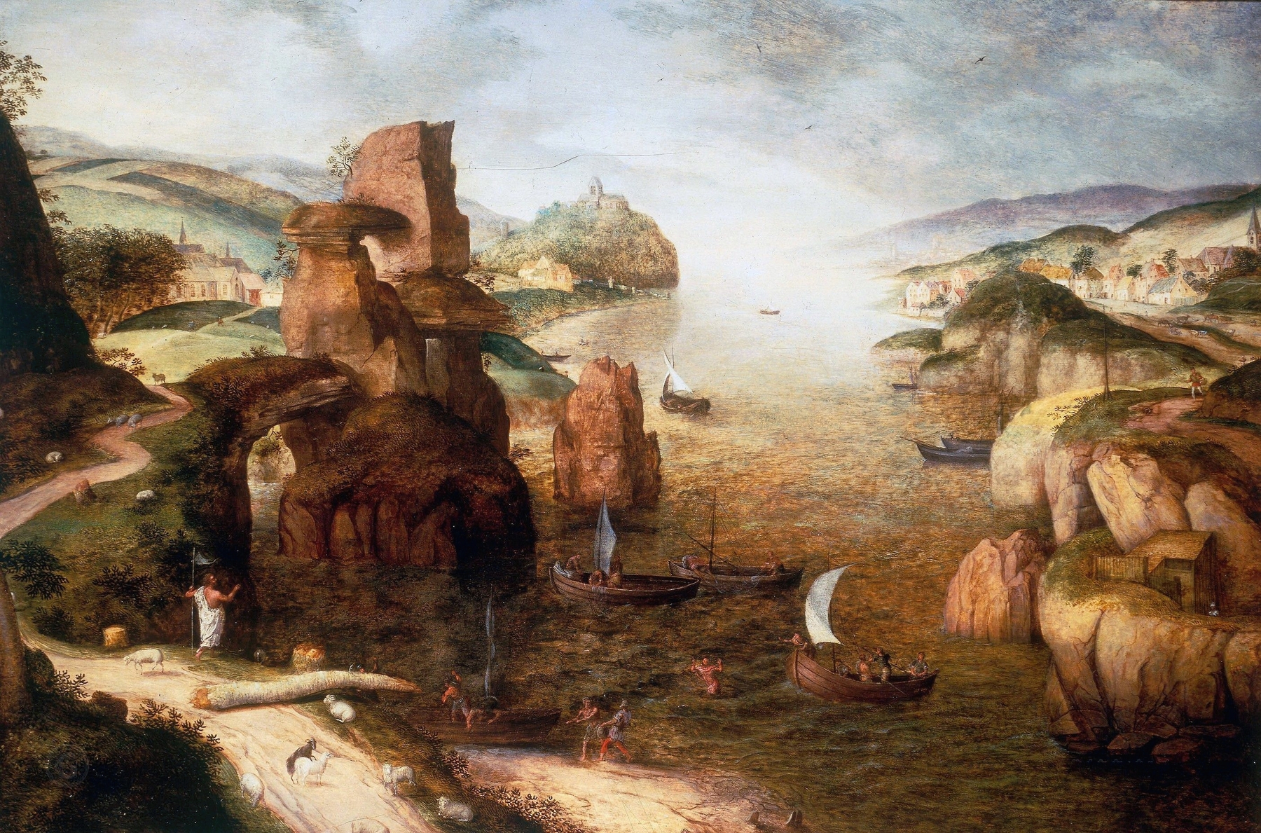Christ and Apostles at the Sea of Galilee, by Pieter Bruegel the Elder, public domain