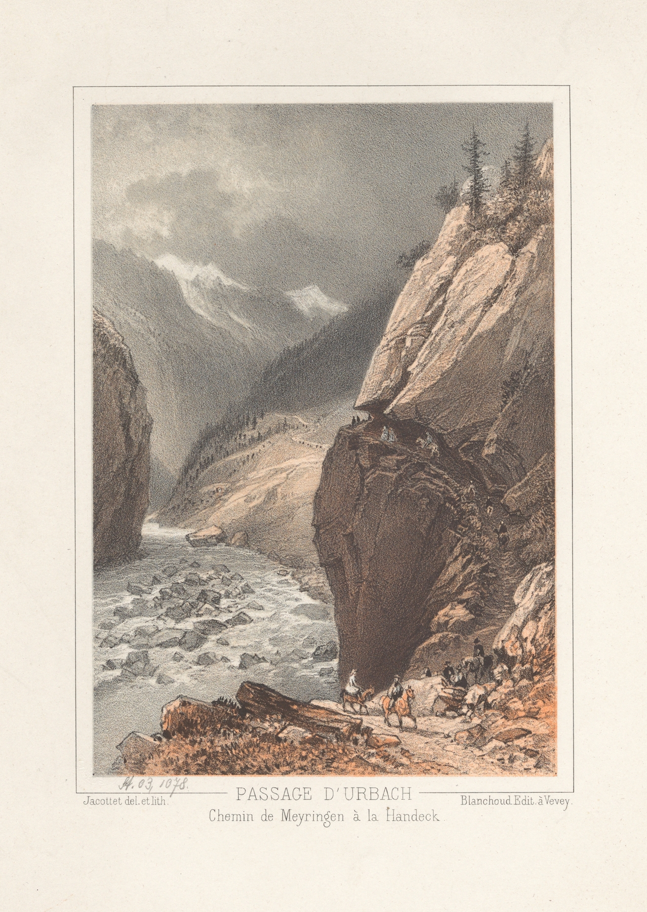 Passage d’Urbach Chemin de Meyringen à la Handeck, by Jean Jacottet, public domain