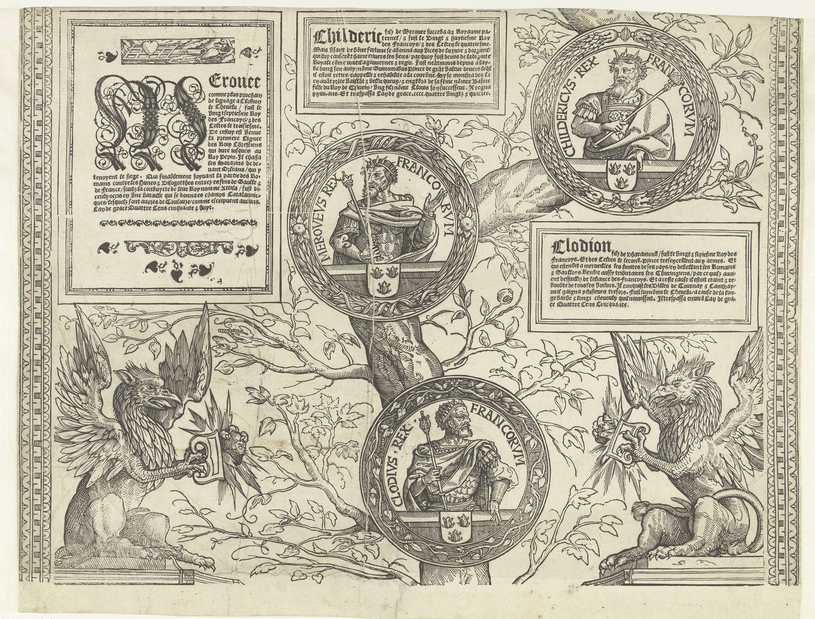 Historical family tree on paper by Robert Péril