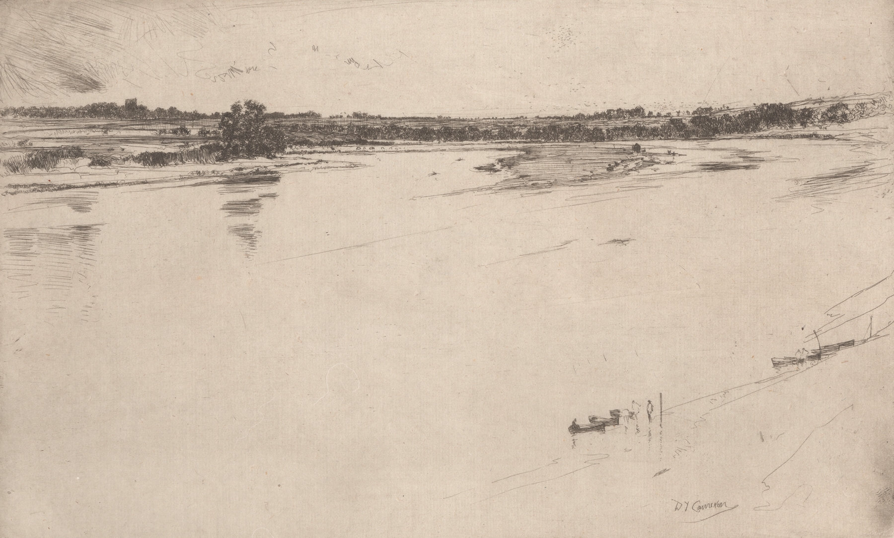 Tweedside, by David Young Cameron, public domain