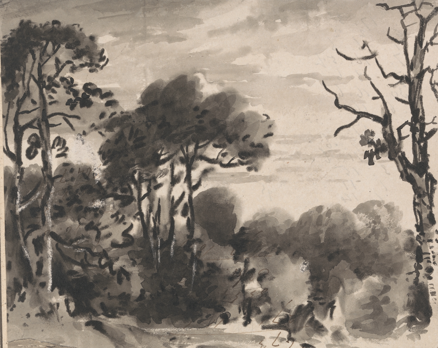 Abstract landscape with trees in a dense forest by Dr. Thomas Monro