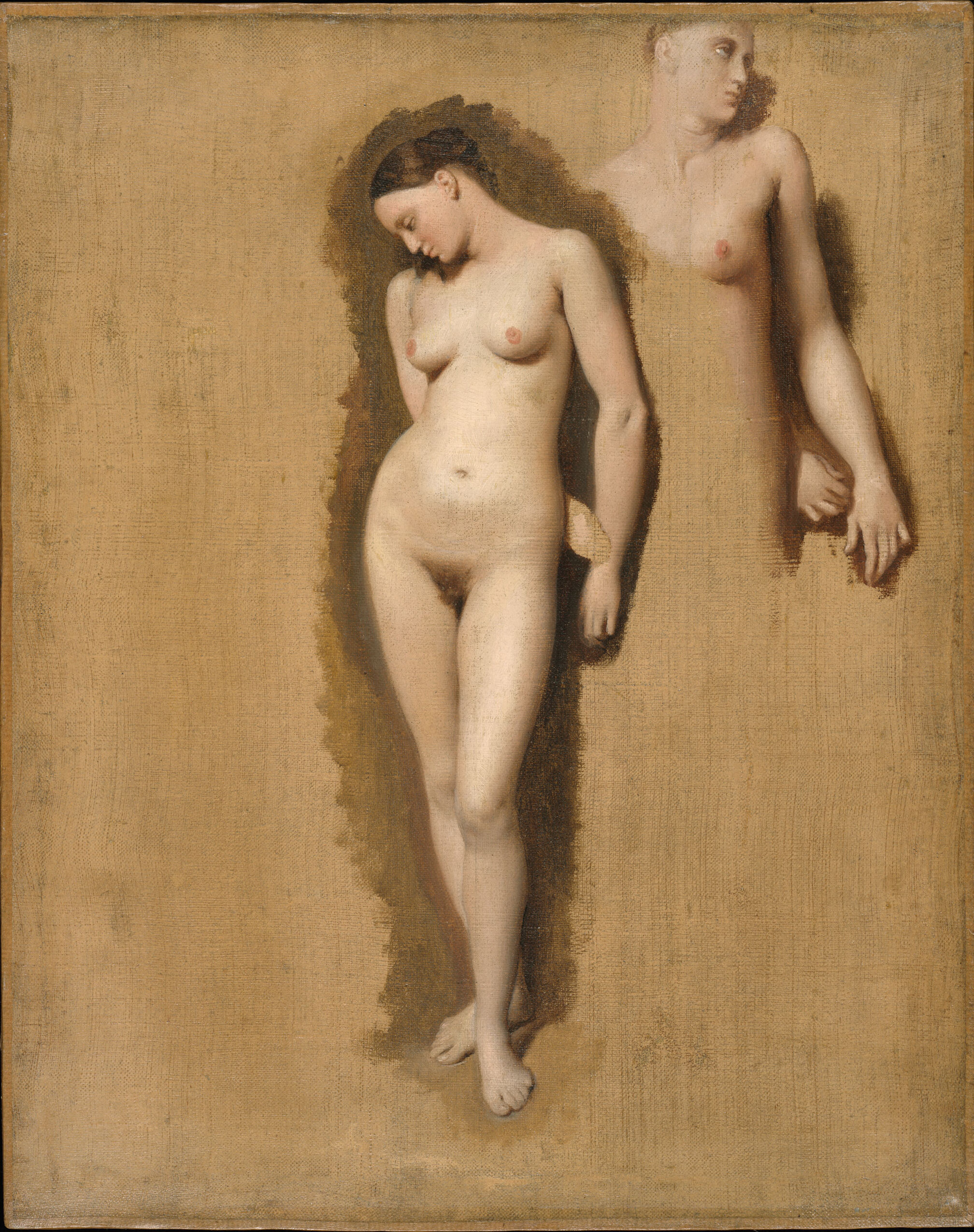 Study for "Roger Freeing Angelica", by Jean-Auguste-Dominique Ingres, public domain