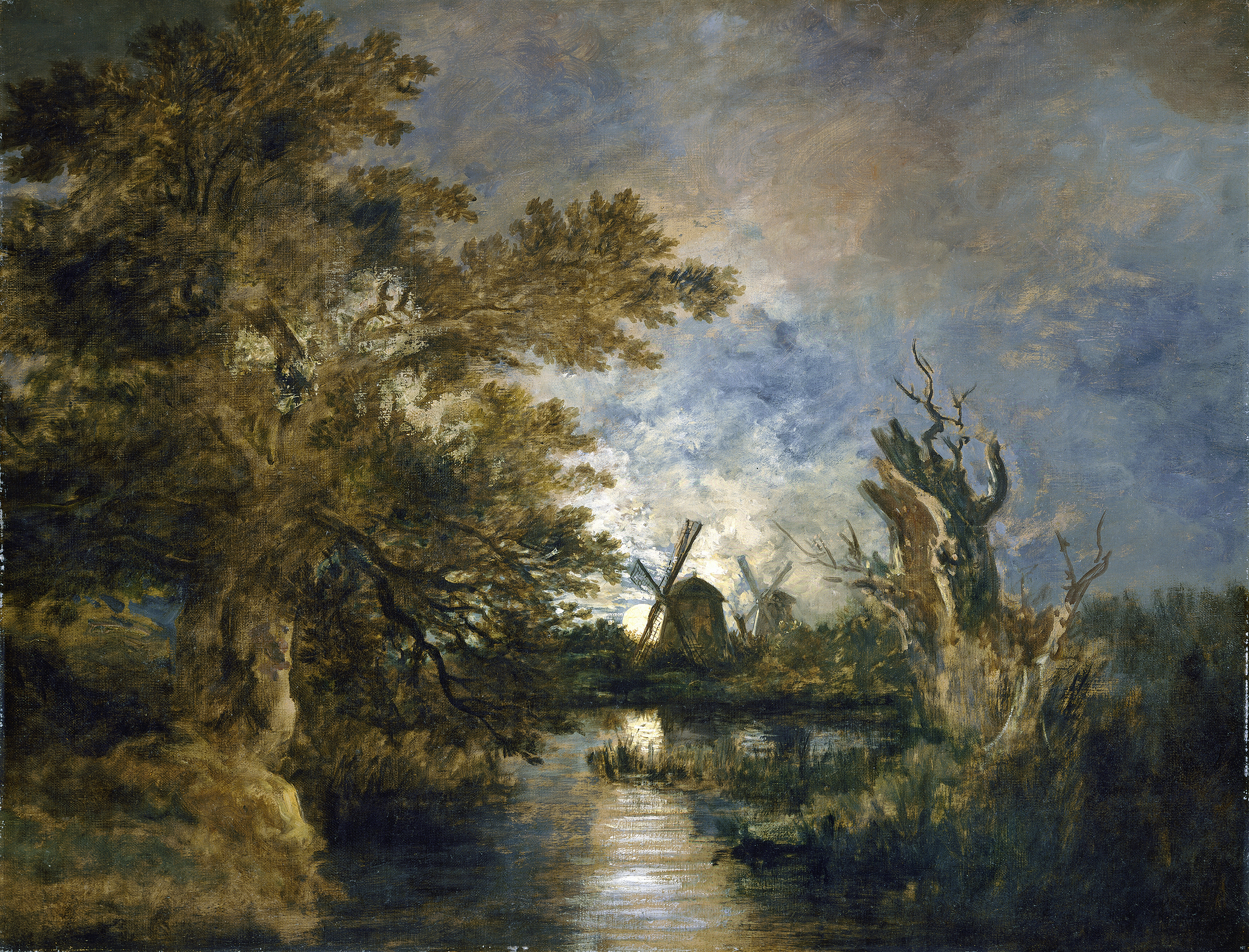 Moonlight on the Yare, by John Crome, public domain