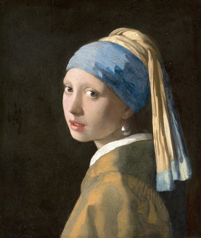 A captivating portrait of a girl wearing a turban and a large pearl earring.
