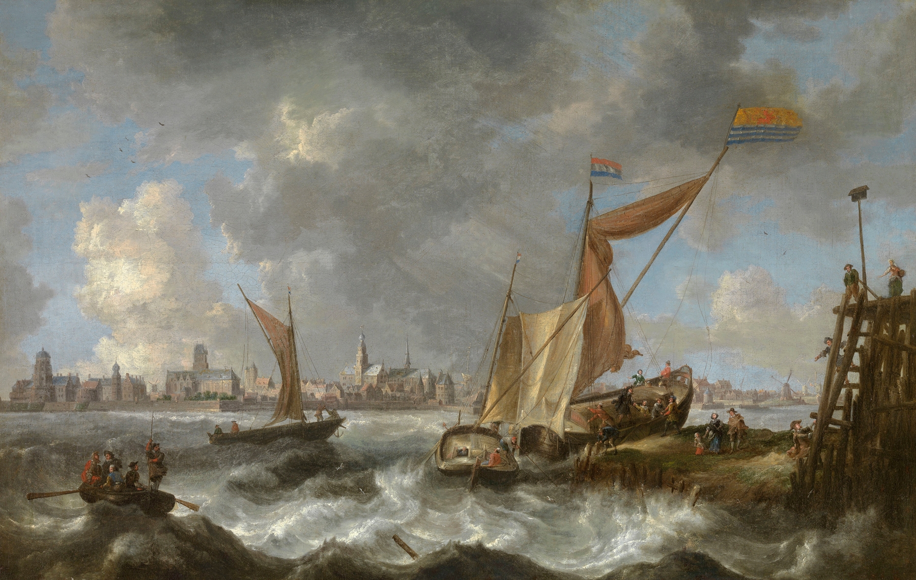 A View of Vlissingen, oil on canvas by Bonaventura Peeters the Elder, depicting a marine landscape.