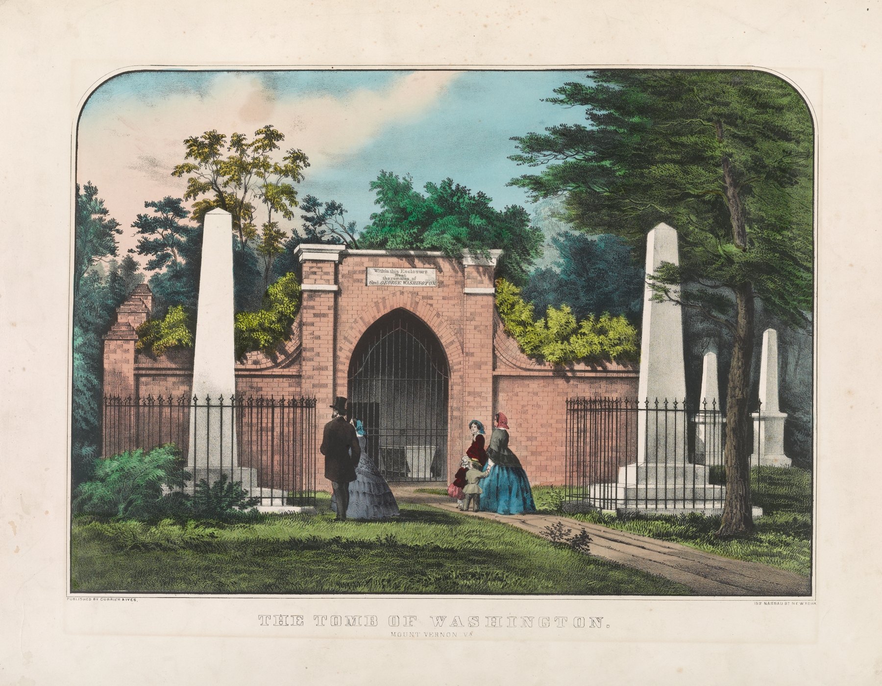 The tomb of Washington; Mount Vernon, Va., by Currier & Ives., public domain