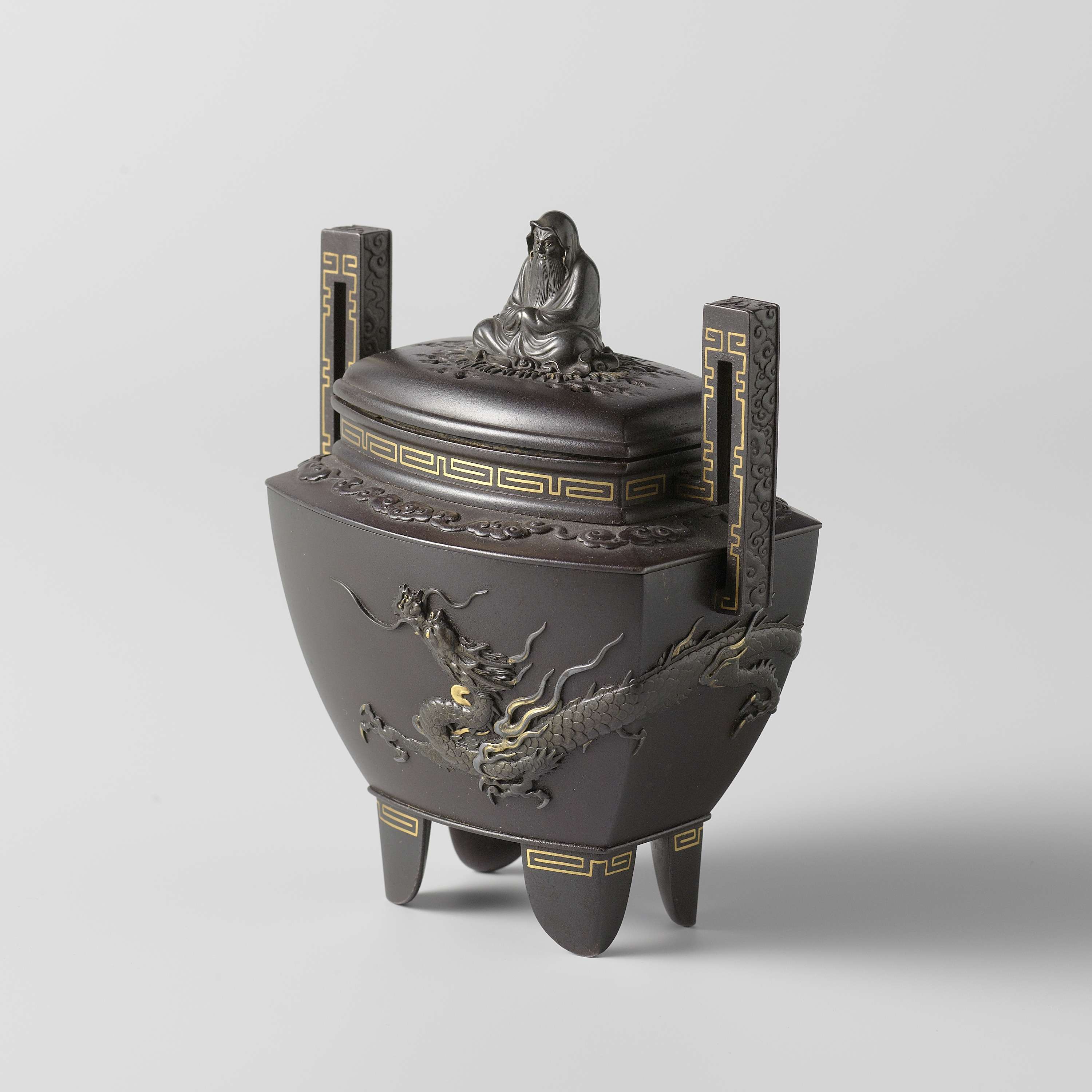Victorian bronze incense burner by Unknown Artist